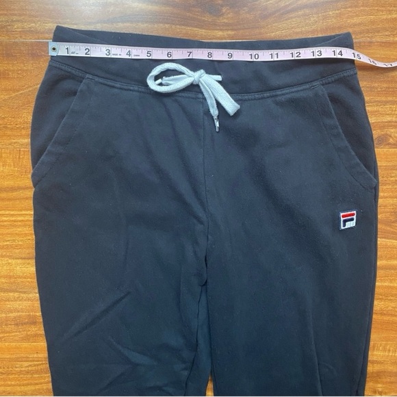 FILA Black Soft French Terry High Waist Drawstring Jogger Sweatpant Size Medium - Picture 13 of 16